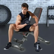 OUNUO Weight Bench Adjustable, All-in-One Durable Gym Bench for Full Body Workout, Weight Up to 330 LBS, Foldable Exercise Bench with 6 backrest positions & 3 seat positions, Upgrade Version