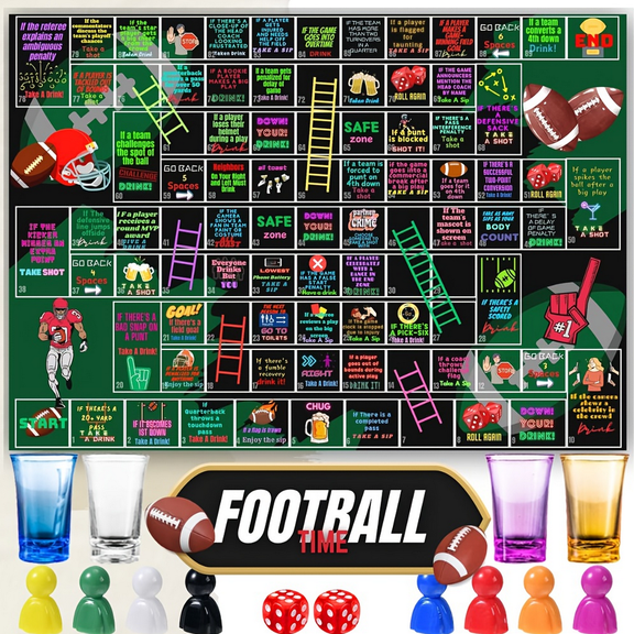 OUO Hoorays Football Drinking Game,Party Board Game for Adults,89 Funny Prompts Super Fun for Game Night,Suitable as Christmas, Thanksgiving, Birthday Gifts