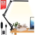 thumbnail image 1 of OUO Hoorays LED Desk Lamp, Metal Swing Arm Lamp with Clamp, Eye-Caring Desk Light, Dimmable, Black, 1 of 6