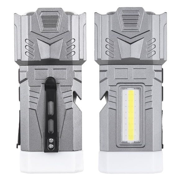 OUOYYO LED Flashlight with Safety Hammer Rechargeable Magnetic Work Lights Zoomable Portable Torch Outdoor Emergency Lamp for Camping