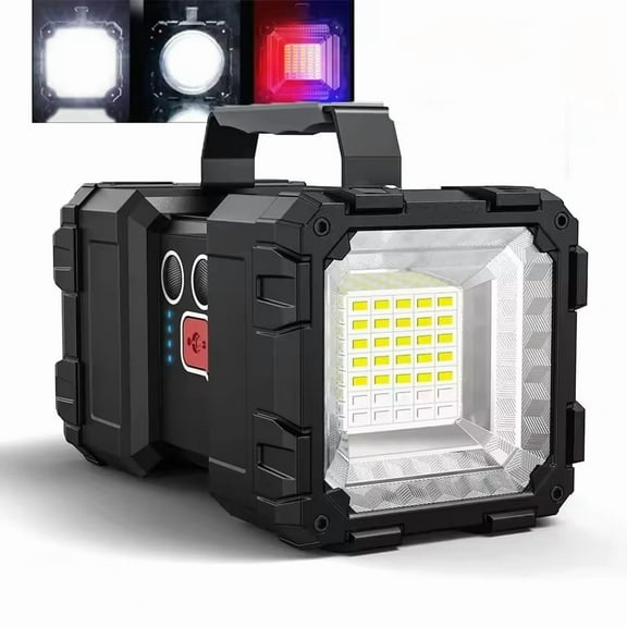 OUOYYO Super Bright Searchlight Rechargeable Portable Work Lights 7 Modes Dimming Camping Flashlight Waterproof LED Spotlight Spotlight For Fishing Outdoor Activities