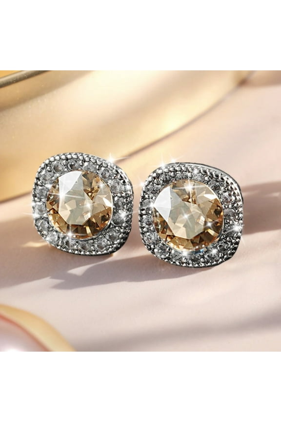 Yellow Sparkling Cubic Stud Earrings – Hypoallergenic Flat Threaded Cartilage Jewelry, Chic Ear Cuff & Helix Piercing Accessories