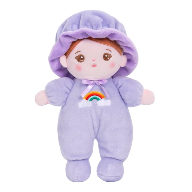 OUOZZZ 10" Soft Baby Doll for Kids, First Baby Doll for 1 2 Year Girls Boys - Birthday Gift Baby Learning Toy, Purple