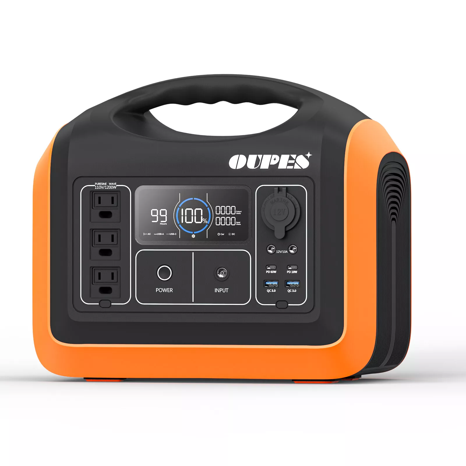 OUPES 1200W Portable Power Station, 992Wh LiFePO4 Solar Generator, Battery Powered Home Backup