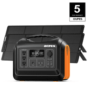 OUPES 1800 with 2x240W Solar Panel,1488Wh Portable Power Station LiFePO4 Battery,1800W AC Output, Fast Charge, Solar Generator for Camping,Emergency, RV, Off-Grid Living