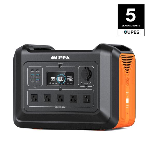 OUPES 2400 Portable Power Station,2232Wh LiFePO4 Battery,2400W AC Output, Fast Charge, Solar Generator for Camping,Emergency, RV, Off-Grid Living