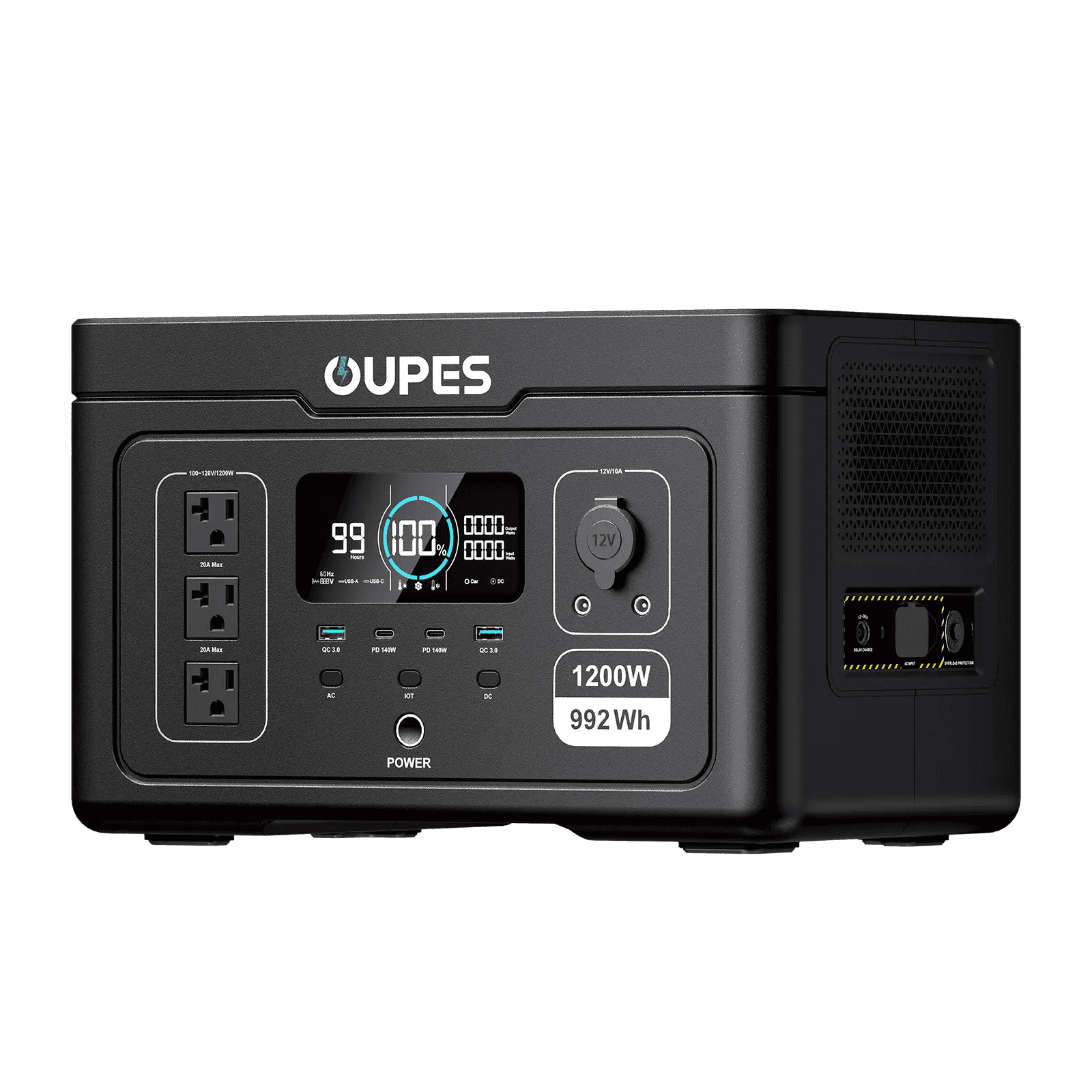 OUPES Exodus 1200 Solar Generator, 992Wh 1200W Power Station with 3600W  Surge for Backup and Outdoor Camping