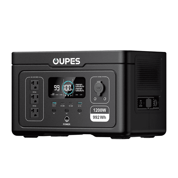 OUPES Exodus 1200 Solar Generator, 992Wh 1200W Power Station with 3600W Surge for Backup and Outdoor Camping