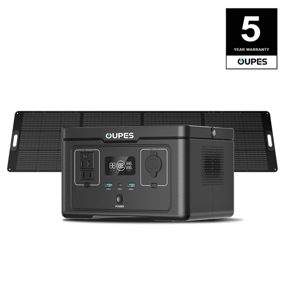 OUPES 600W 256Wh Portable Power Station Exodus 600 with 240W Solar Panel,Solar Generator for Outdoor Camping,Home Backup,Emergency,RV
