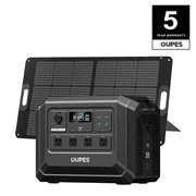 OUPES 1024Wh 1800w Mega 1 Lite Portable Power Station+100W Solar Panel, Solar Generator LiFePO4 Battery Backup Surge 4500W/140W USB-C, Full Charge in 46 Min, 20ms UPS, For Road Trip, Camping