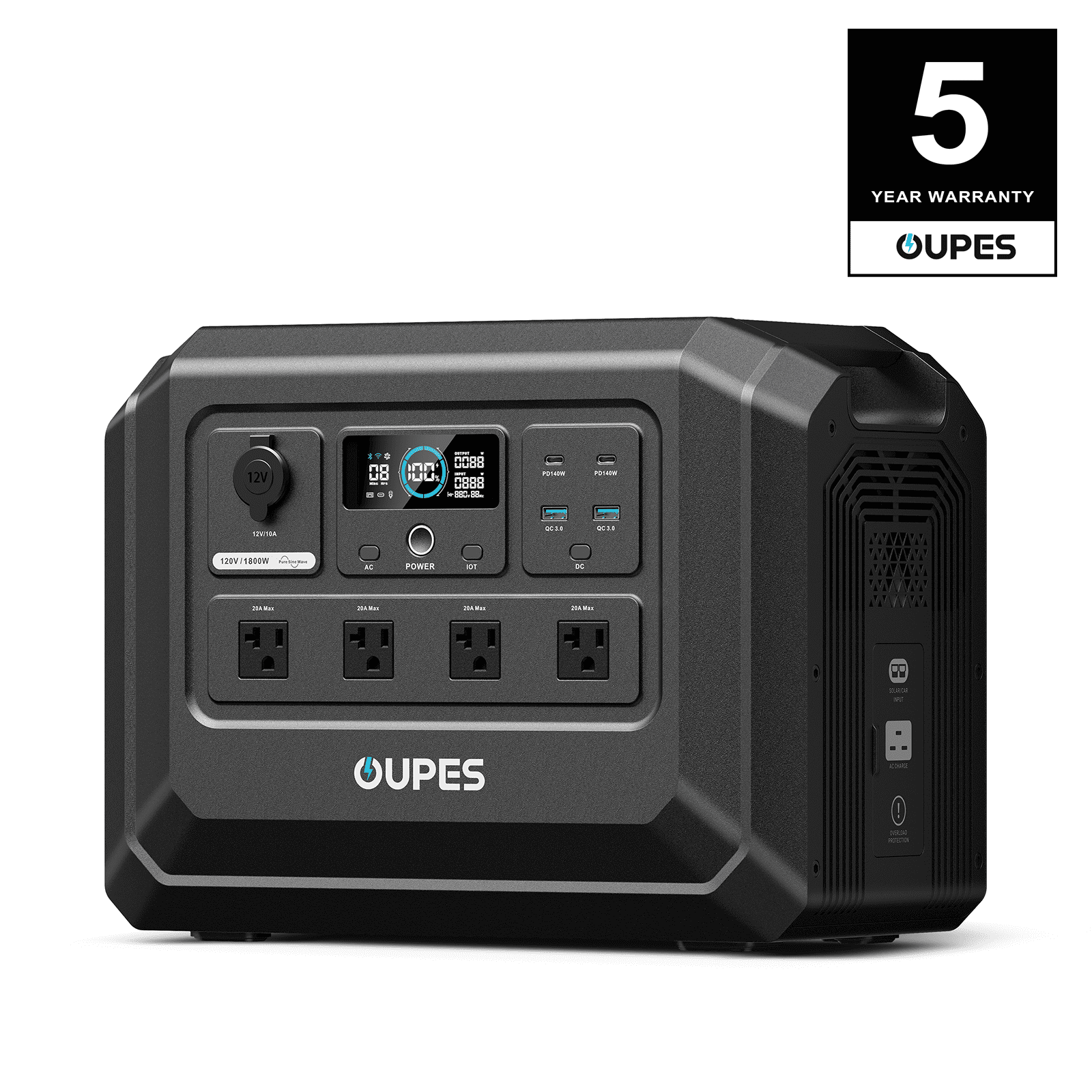Mega 1 Lite Portable Power Station 1800W, 1024Wh LiFePO4 Battery, 140W USB-C Output, 46Min Fast Charge, Solar Generator for Camping, 20ms UPS, Emergency, RV, Off-Grid Living at Walmart