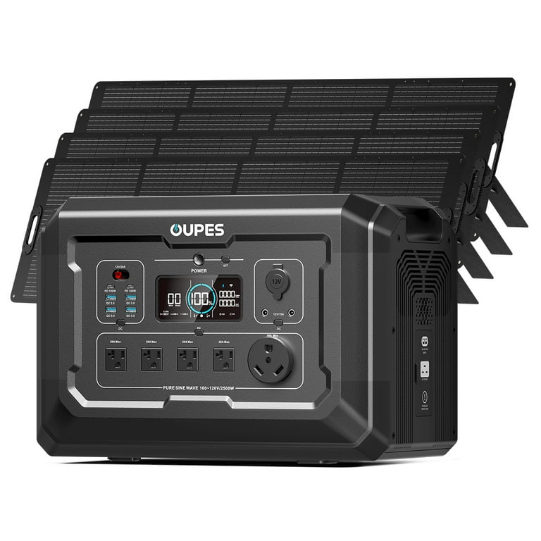 OUPES Mega 2, 2500W Solar Generator, 2048Wh Station, 4x240W Panels, LiFePO4  Battery - Walmart.com