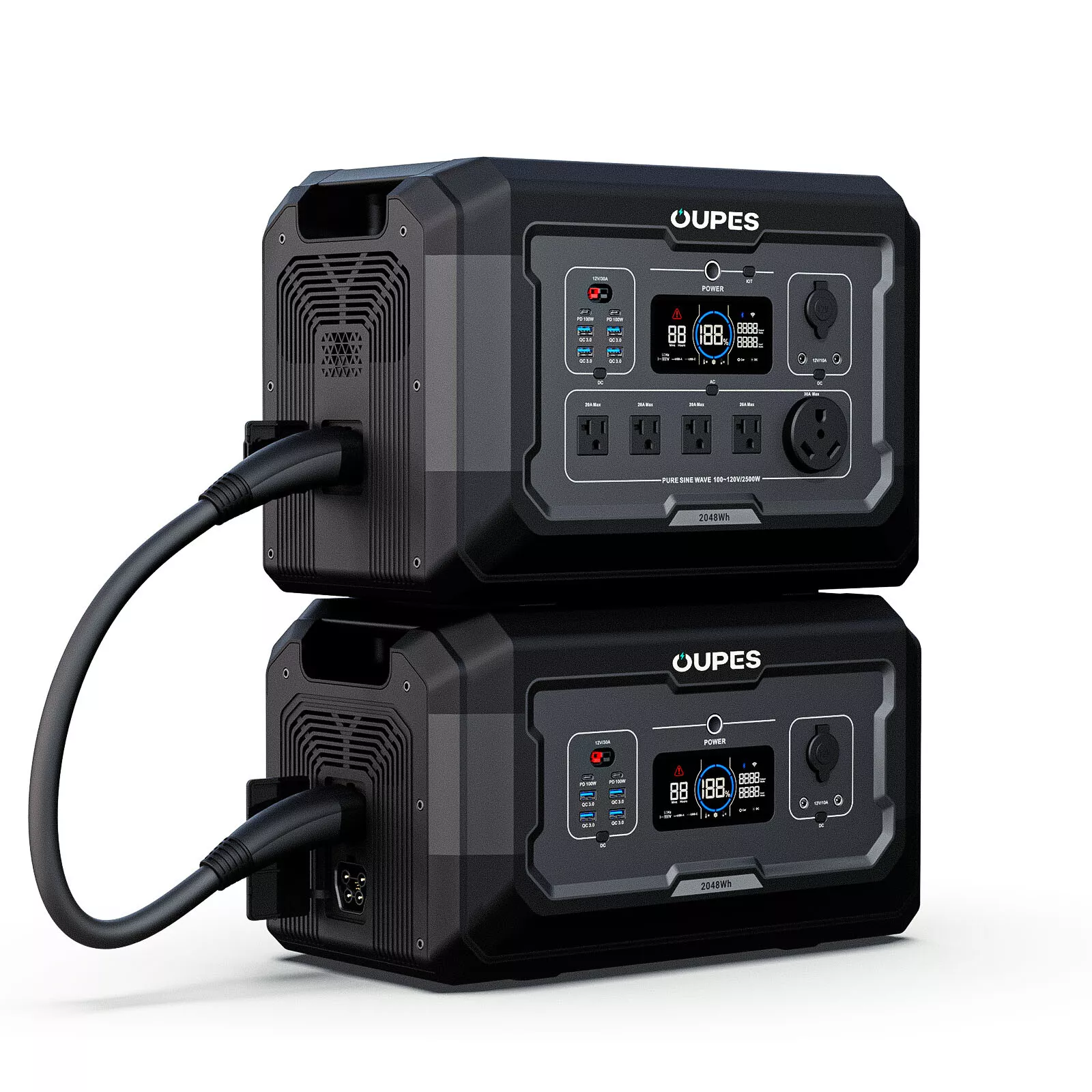 OUPES Mega 2 Portable Power Station 2400W 2048Wh LeFiPO4 Solar