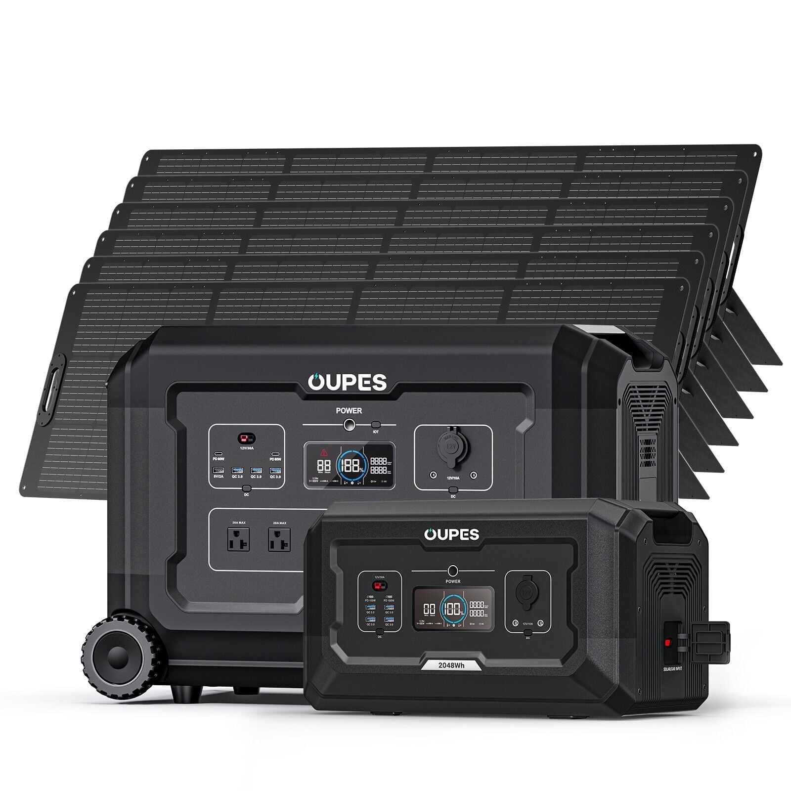 OUPES Mega 3 Power Station+6x240W Solar Panels+B2 Battery 5120Wh Solar