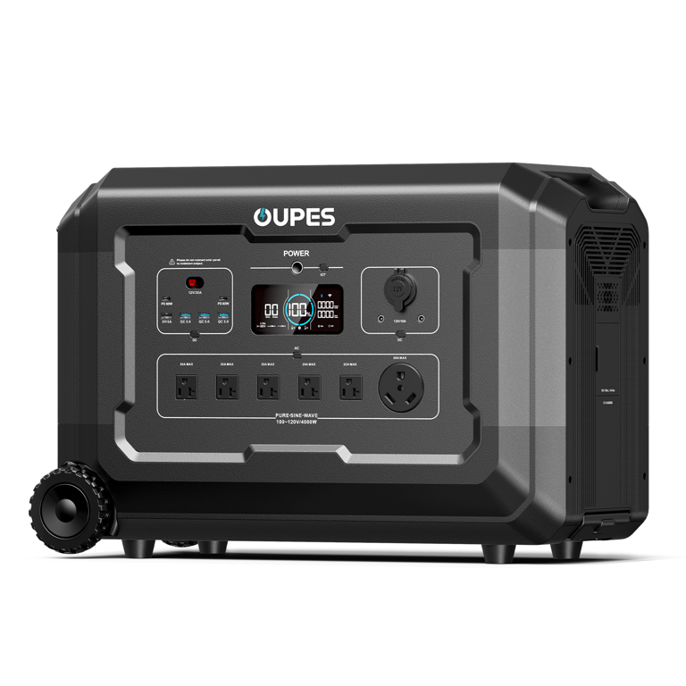 OUPES Mega 5 Power Station, 4000W/5040Wh Lifepo4 Home Battery Backup,  Expandable to 45.32kWh, 5xAC Output(7000W Surge), Solar Generator RV