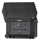 OUPES Mega5 Portable Power Station 4000W, 5040Wh Solar Generator with 6x240W Solar Panels, Solar Battery Station Made for Emergency, Home Backup, Outdoor Camping RV/Van