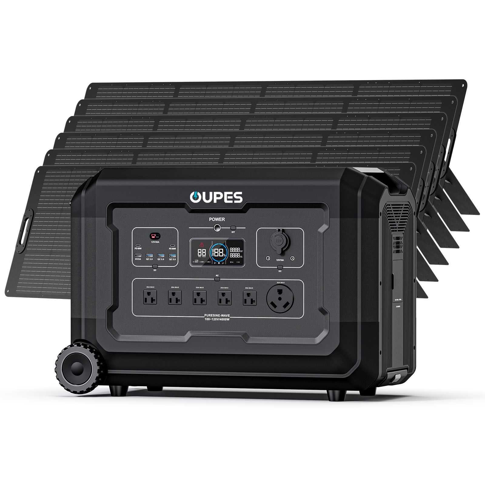 OUPES Mega 5 4000w 5040Wh Power Station Solar Generator+6x240W Solar Panel, Emergency, Home Backup