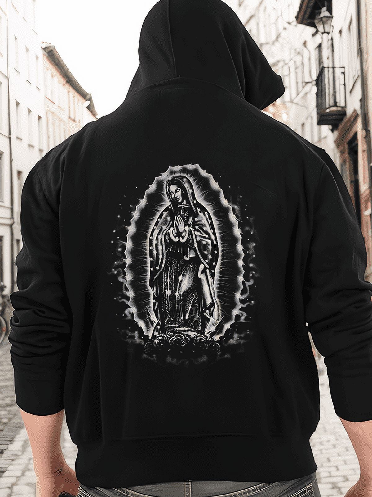 OUR LADY OF GUADALUPE VIRGIN MARY ROSE FLOWER PRAY VIRGEN MORENA Hoodie
