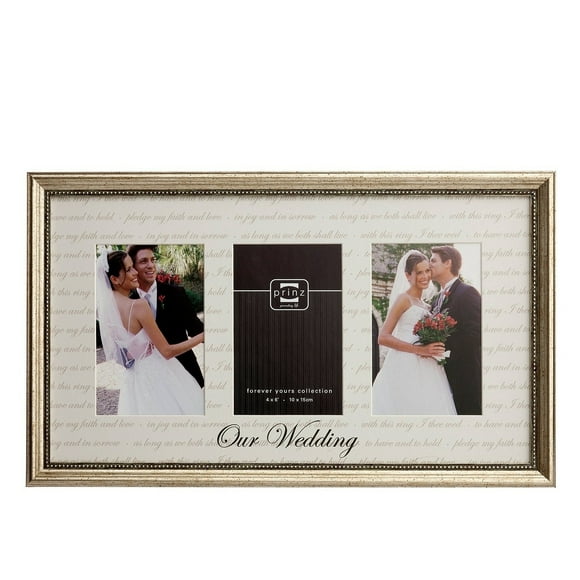 OUR WEDDING triple collage matted frame by Prinz - 4x6