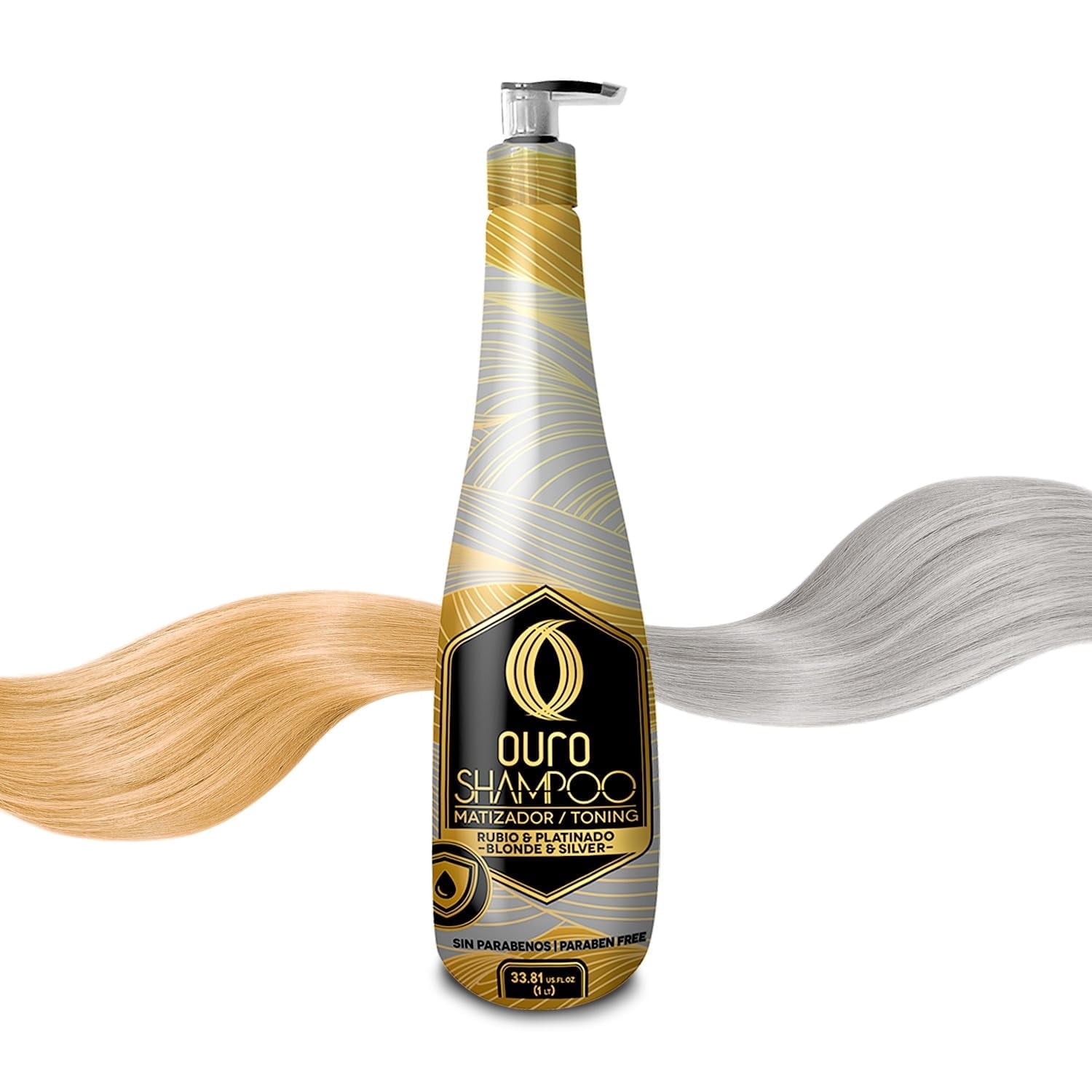 OURO Organic Purple Shampoo for Blonde, Silver & Gray Hair – Toning Treatment for Brassiness, Nourishes Without Damage – 33.81 oz