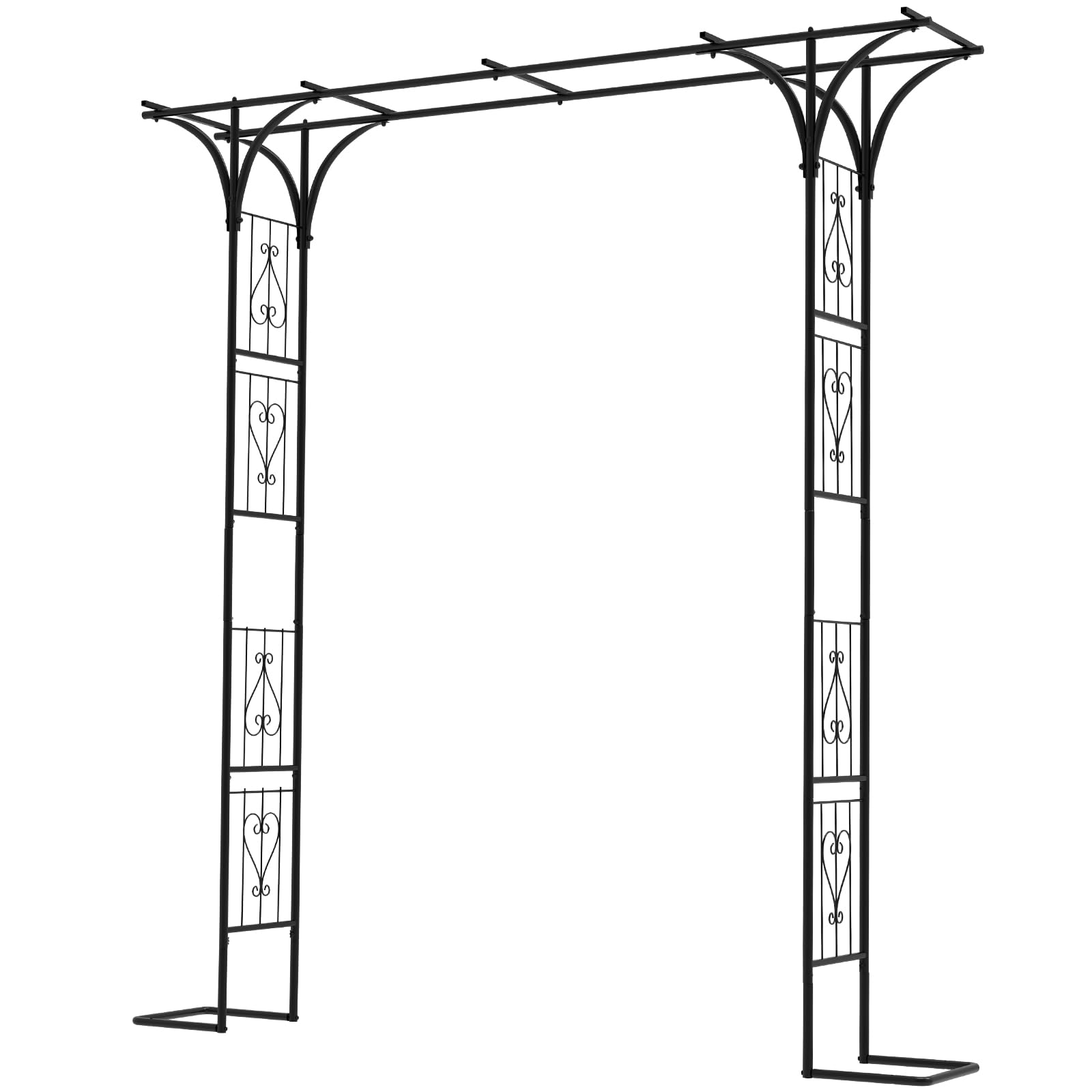 OUSHENG 7FT Garden Arch MMF7 Arbor with Ground Stakes, Frame Stand