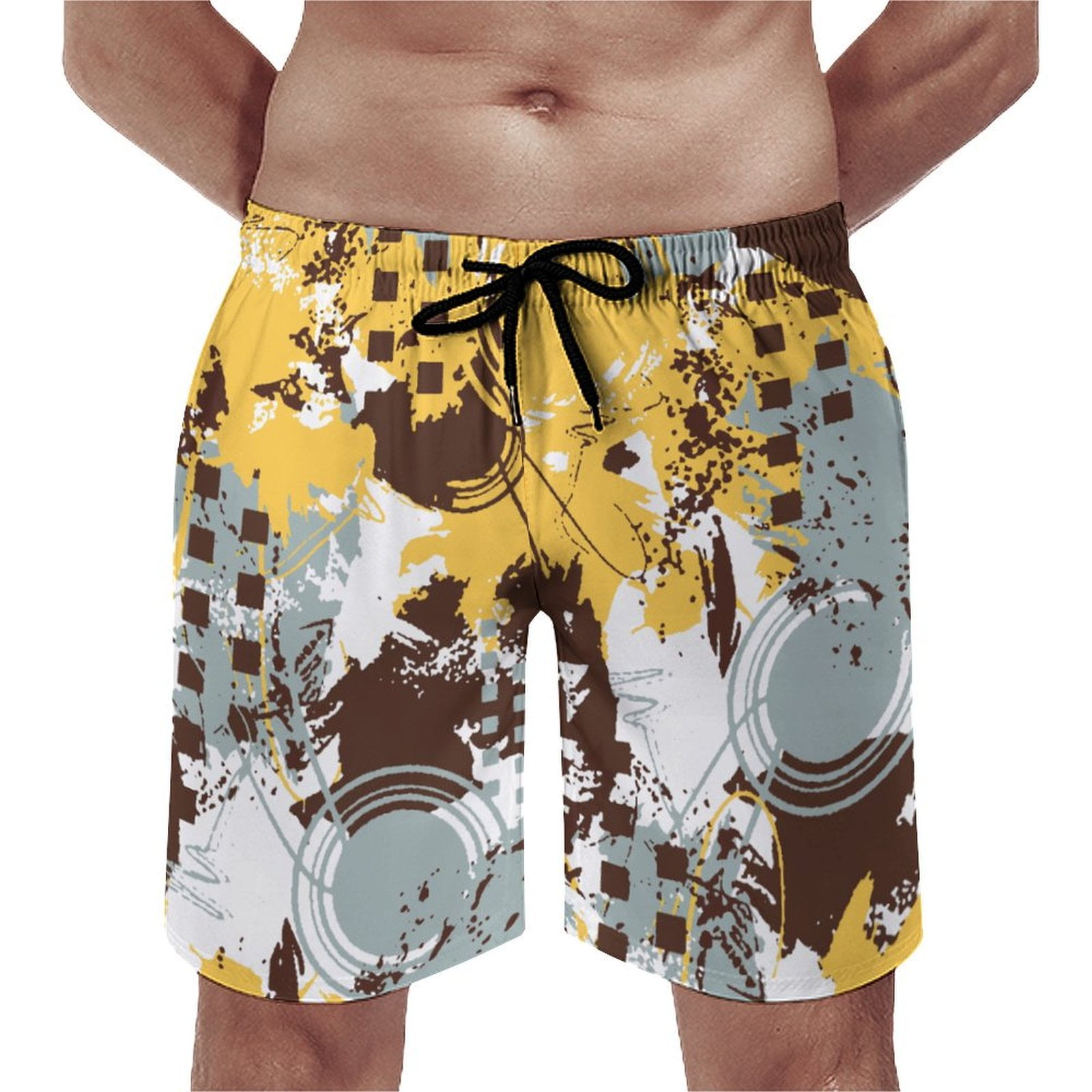 OUSIMEN Men's Board Shorts Quick Dry Men's Novelty Swimwear with Mesh