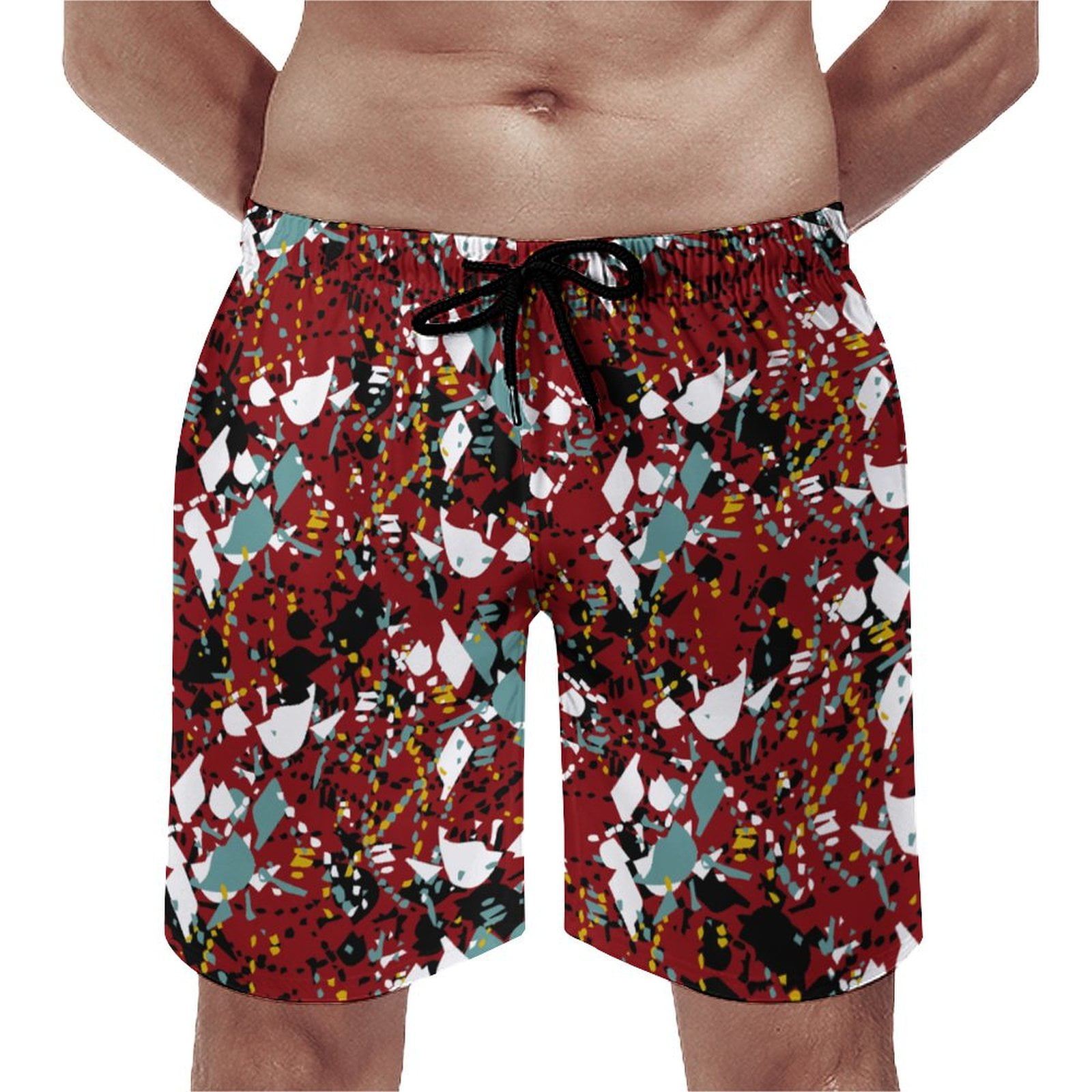 OUSIMEN Men's Board Shorts Quick Dry Men's Novelty Swimwear with Mesh