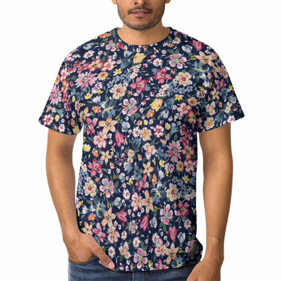 OUSIMEN Men's short-sleeved printed T-shirt