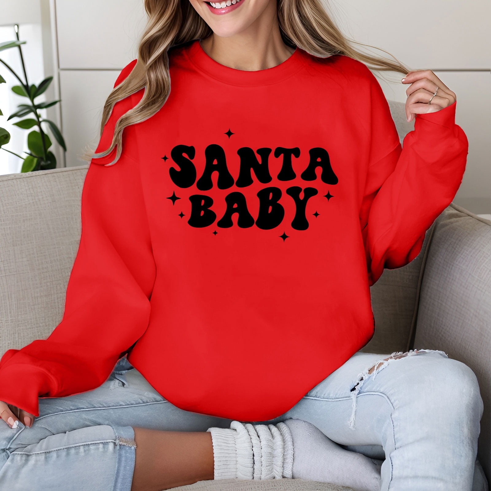 Ousimen women s fleece crewneck sweatshirt thick loose fit soft basic