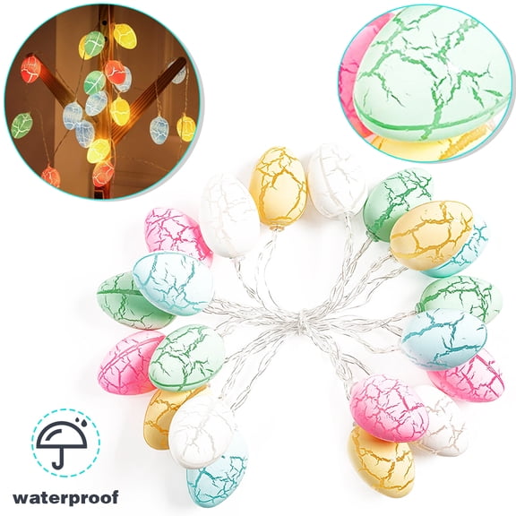 OUSITAI 20 Easter Eggs LED String Lights Battery Operated Fairy String Lights Easter Decorations for Home Easter Tree Upstairs Banister Party Warm White