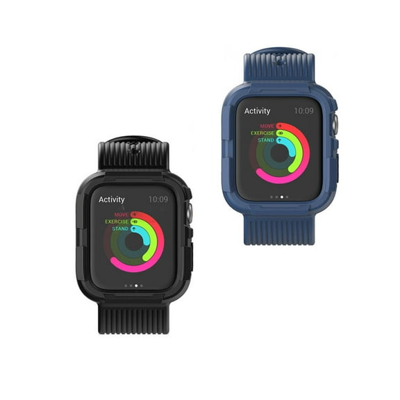OUSITAI Designed for Apple Watch Rugged Protective Case with Strap Band (Blue,44mm)
