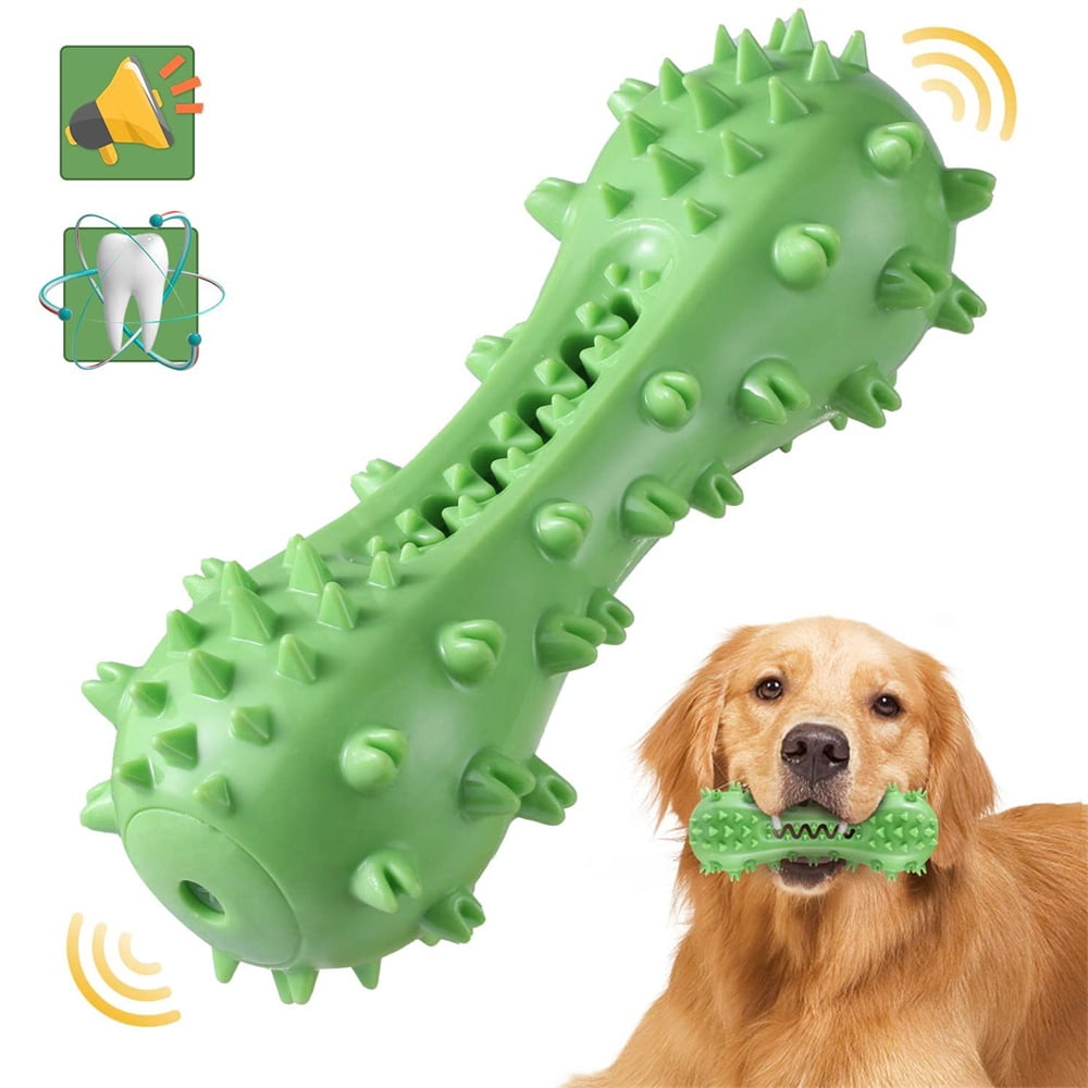 OUSITAI Dog Chew Toothbrush, Dog Teeth Cleaning Toy Natural Rubber