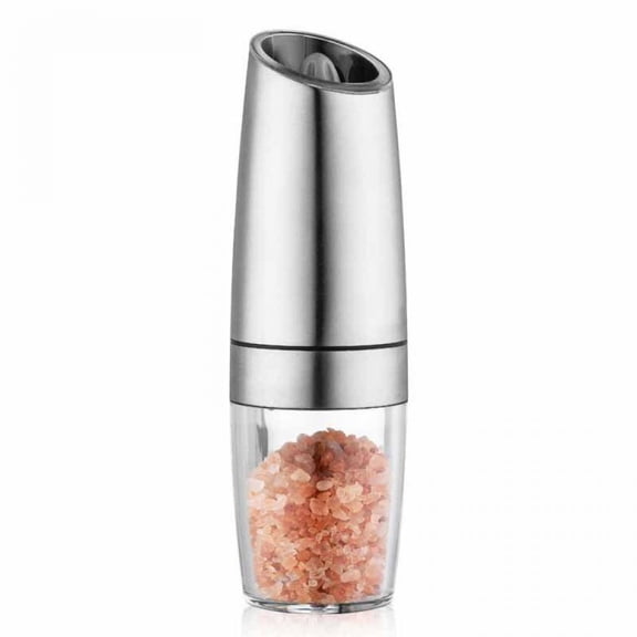 OUSITAI Electric Pepper Mill, Stainless Steel Automatic Gravity Shaker Salt and Pepper Grinder, Kitchen Spice Grinder Tools Silver