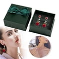 thumbnail image 1 of OUSITAI Elegant Pearl Crystal Rose Stud Earrings Real Sweet Rose Eardrop By Epoxy Process Vintage Eternal Flower In Jewellery, 1 of 6