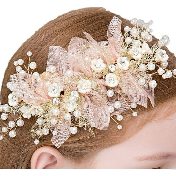 OUSITAI Girls Flower Wreath Headpieces Headband Handmade Adjustable Halo Floral Crown Hair Flower Vine Princess Birthday Accessories