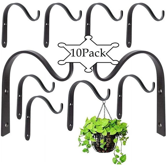OUSITAI Iron Wall Hooks Metal Lantern Bracket Decorative Coat Hook for Hanging Lantern,Bird Feeders,Wind Chimes,Plant Planter,Coat, Indoor Outdoor Rustic Home Decor,10Pack,1.6 Inches