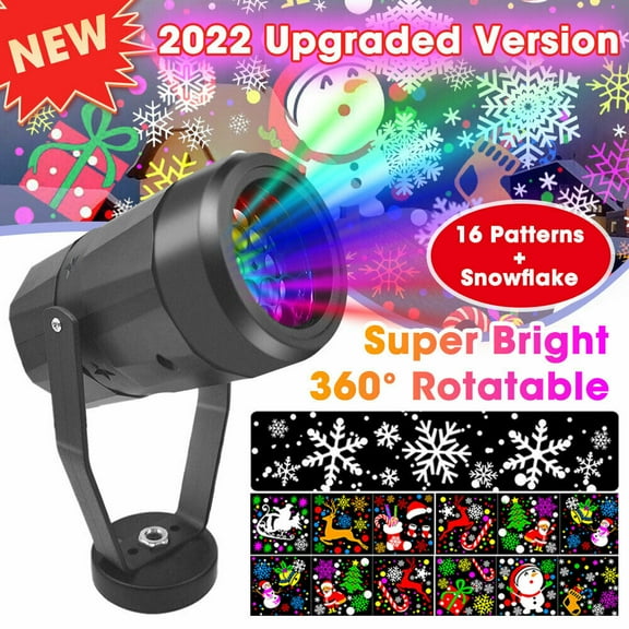 OUSITAI Led Christmas Lights Outdoor Lawn Light Projector Indoor Projection Rotating 16 Patterns Landscape Lamp ,Lighting for Halloween, Holiday, Party, Birthday Decoration