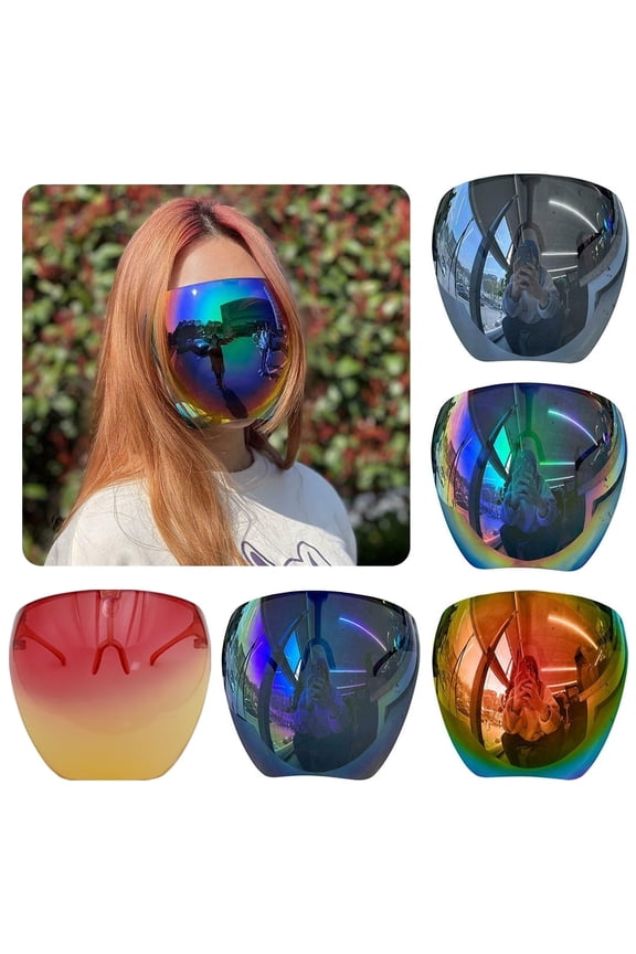 Oversized Full Face Mask Shield Polarizing Mirror Sunglasses Visor Goggles Genuine Red