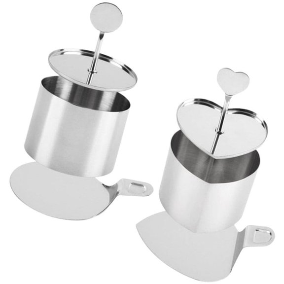 OUSITAID 2PCS Baking Molds, High-end Creative, Stainless Steel Molds, Molds for Cooking CakesStainless Steel Round Cake Ring Mold