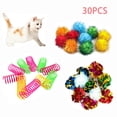 thumbnail image 1 of OUSITAID 30Pcs Cat Spring Toys Plastic Spiral Spring Plush Chew Ball Colorful Crinkle Ball for Indoor Cats Interactive Cat Chew Toys, 1 of 7
