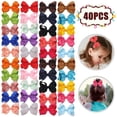 thumbnail image 1 of PENGXIANG 40pcs Hair Bows Clips, 3.5" Grosgrain Ribbon Boutique Hair Bow Alligator Clips Hair Accessories for Little Girls Girls Teens Toddlers Kids (20 Colors in Pairs), 1 of 6