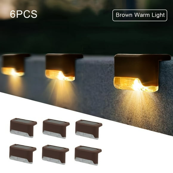 OUSITAID 6-Pack Solar Step Sconce Lights for Home & Garden - Matte Metal Finish  Energy-Efficient LED  Light Sensor Control  Semi-Flush Mount  Polished Plastic Lamp Shade  No Wiring  600m