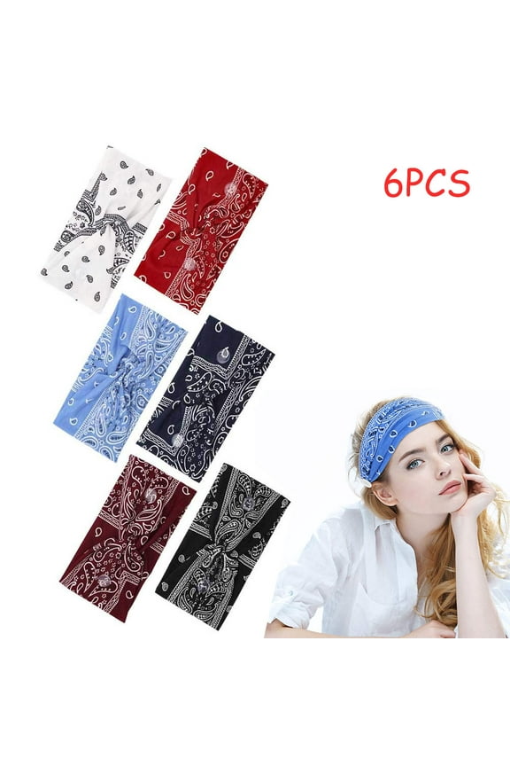 6Pcs Nursing Headbands with Buttons for Nurses Doctor Women Headbands Wide Stretch Head Wraps Elastic Hair Bands for Face Covering Holder Ear Protection