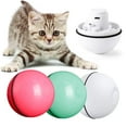 thumbnail image 1 of OUSITAID Cat Toys Ball with LED Light, 360 Degree Kitty Self Rotating Ball, USB Rechargeable Interactive Cat Ball Toy, Stimulate Hunting Instinct Kitten Funny Chaser Spinning Smart Pet Toy (White), 1 of 8