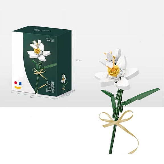 OUSITAID DIY Flower Bouquet Building Block, Flower Toys Flowers Building Bricks Artificial Flowers Building Kits Creatives Educational Toys for Adults and Kids-Valentine's Day Birthday Gifts