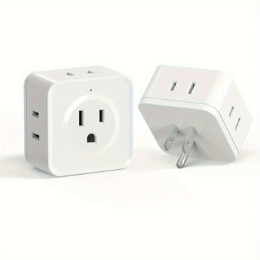OUSITAID [Fast Arrival] 2 Pack 5-Way Multi Plug Outlet Extender  JcBlaon 3 Prong Flat Wall Plug Expander with Compact Design for Cruise Ship  Travel  Home  Office  Dorm Essentials