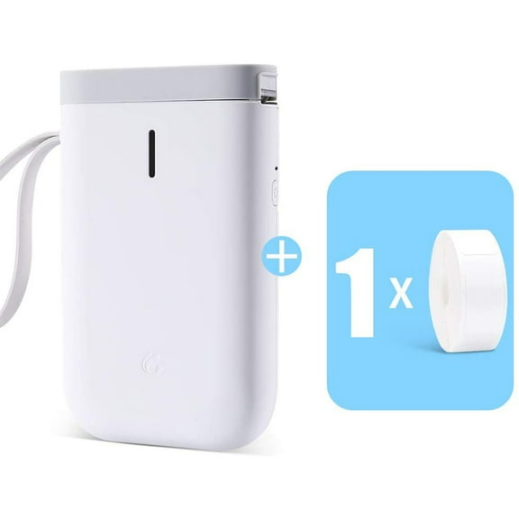 OUSITAID Label Printer, D11 Mini Smart Label Maker with Bluetooth Thermal Label Printer Machine BT Connection with Thermal Paper for Home, Office, Supermarket, Store(White)