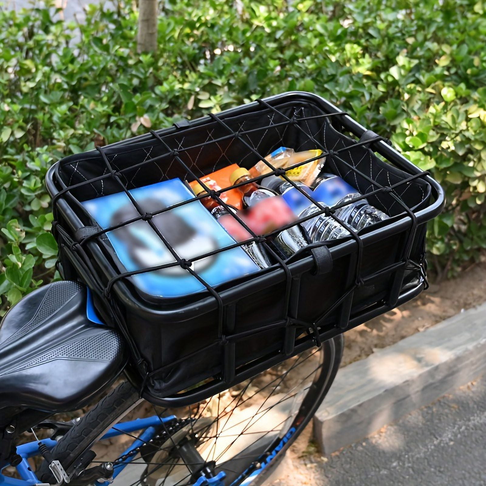 OUSITAID Large Capacity Rear Bike Basket Sturdy Iron Frame