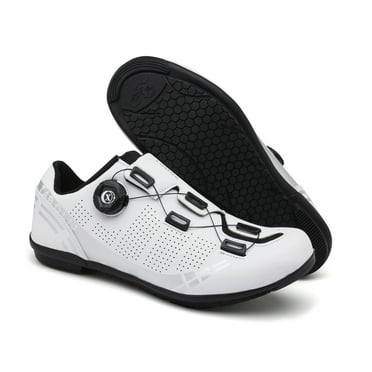 OUSITAID Men‘s Cycling Shoes with Rubber Sole - Slip-Resistant Wear-Resistant Flat Shoes for Daily Riding  Solid Color  PU Upper  Fabric Inner  EVA Insole