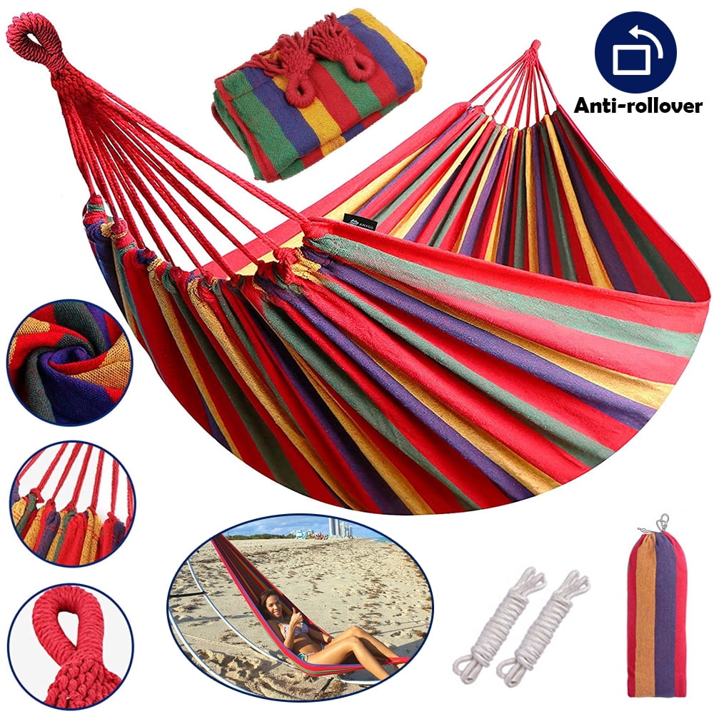 OUSITAID Outdoor Anti-rollover Hammock Portable Color Indoor Swing For Dormitory Bedroom Camping Backyard Hold on 300 lbs